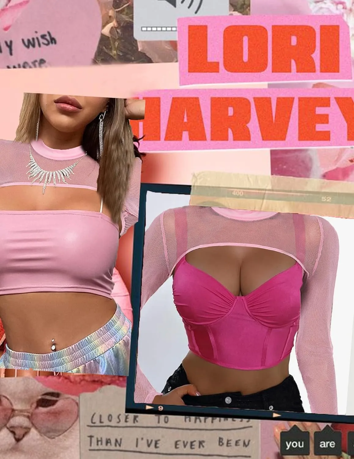 Avidlove Mesh Crop Tops for Women Mock Neck Long Sleeve Crop Top See Through Shirt Top Sexy Clubwear
