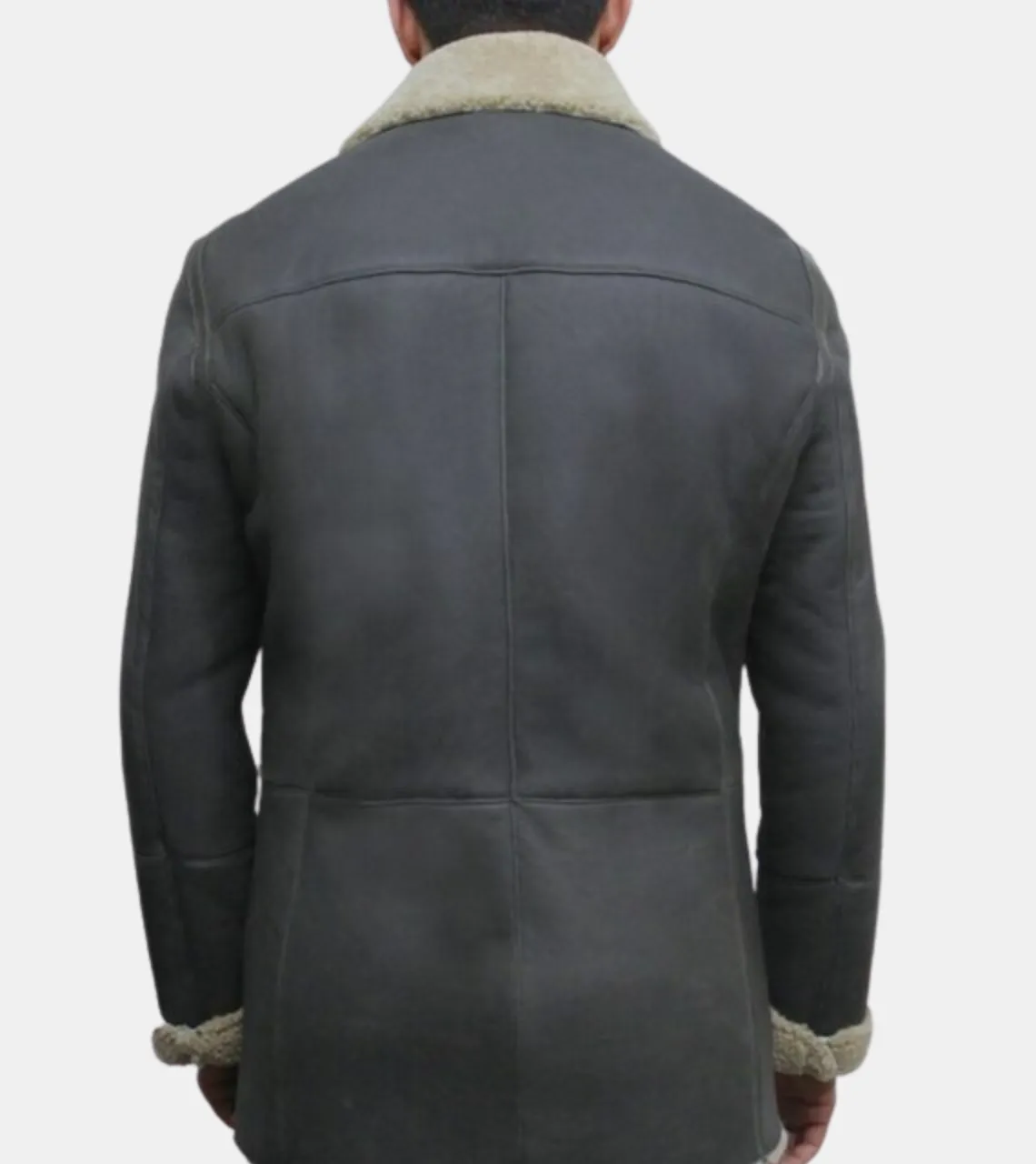 Axelle Men's Grey Shearling Leather Coat