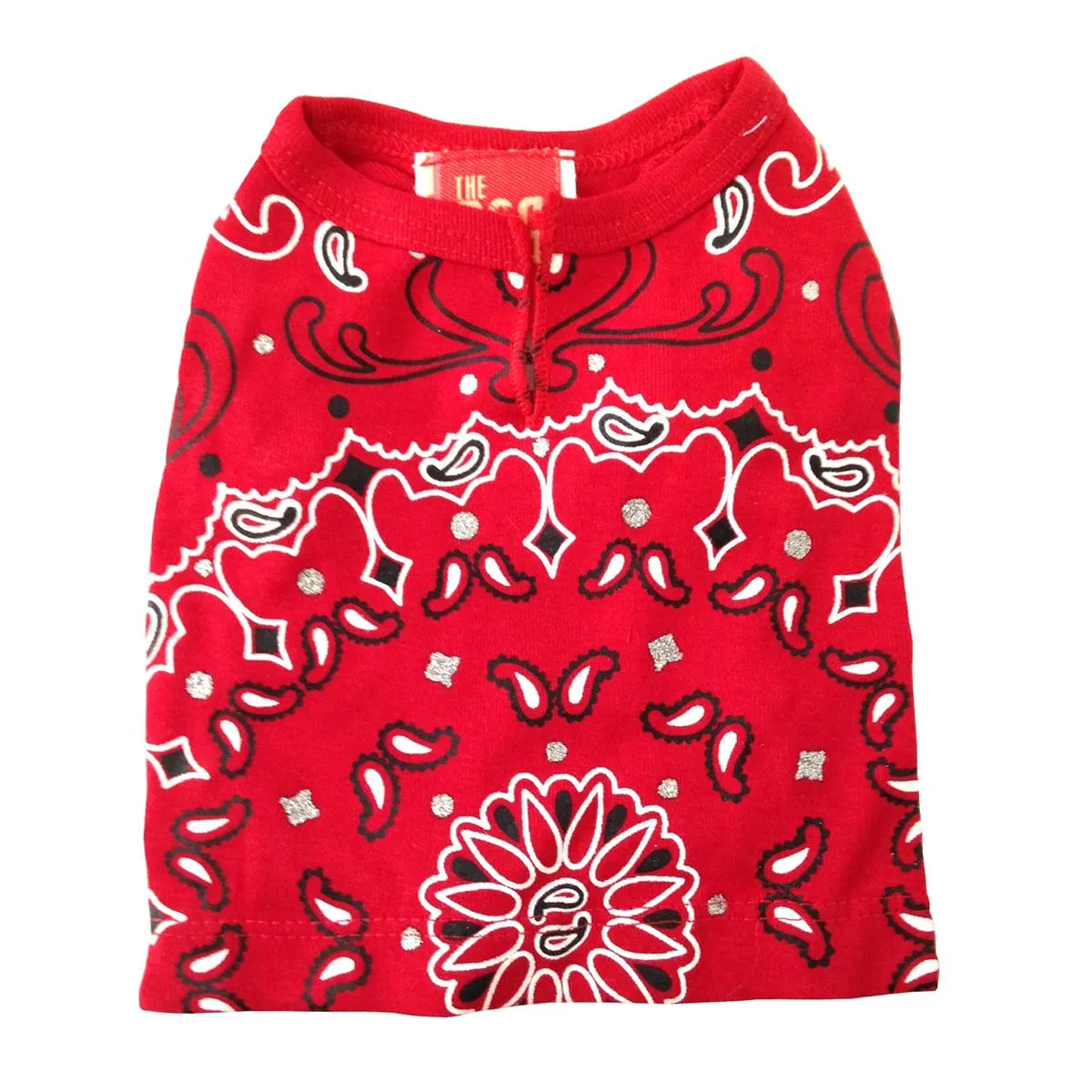 Bandana Print Dog Tee Red