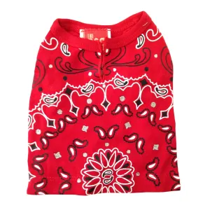 Bandana Print Dog Tee Red