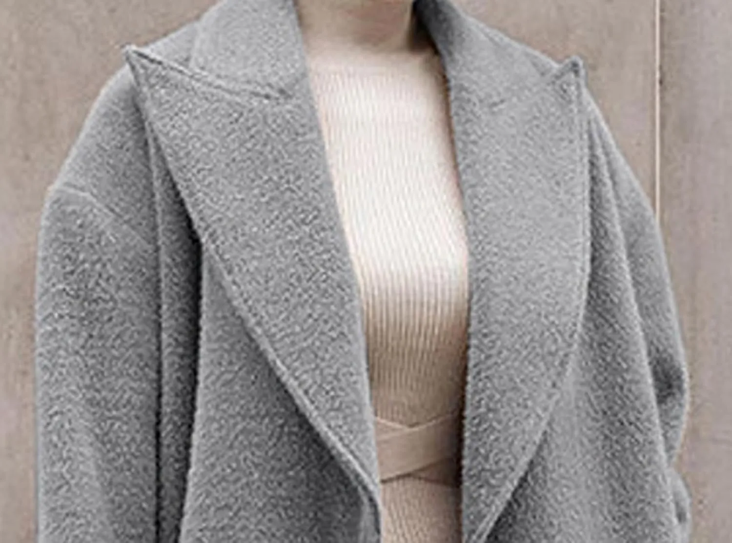CHARTOU Women One Button Long Pea Coat Wool Blend Trench Coat Notched Lapel Open Front Cardigan Peacoat Outwear