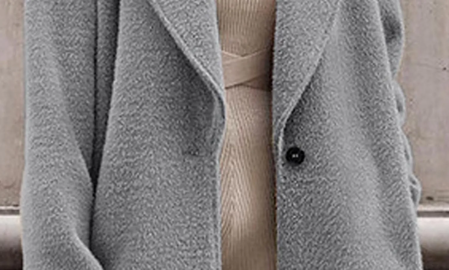 CHARTOU Women One Button Long Pea Coat Wool Blend Trench Coat Notched Lapel Open Front Cardigan Peacoat Outwear