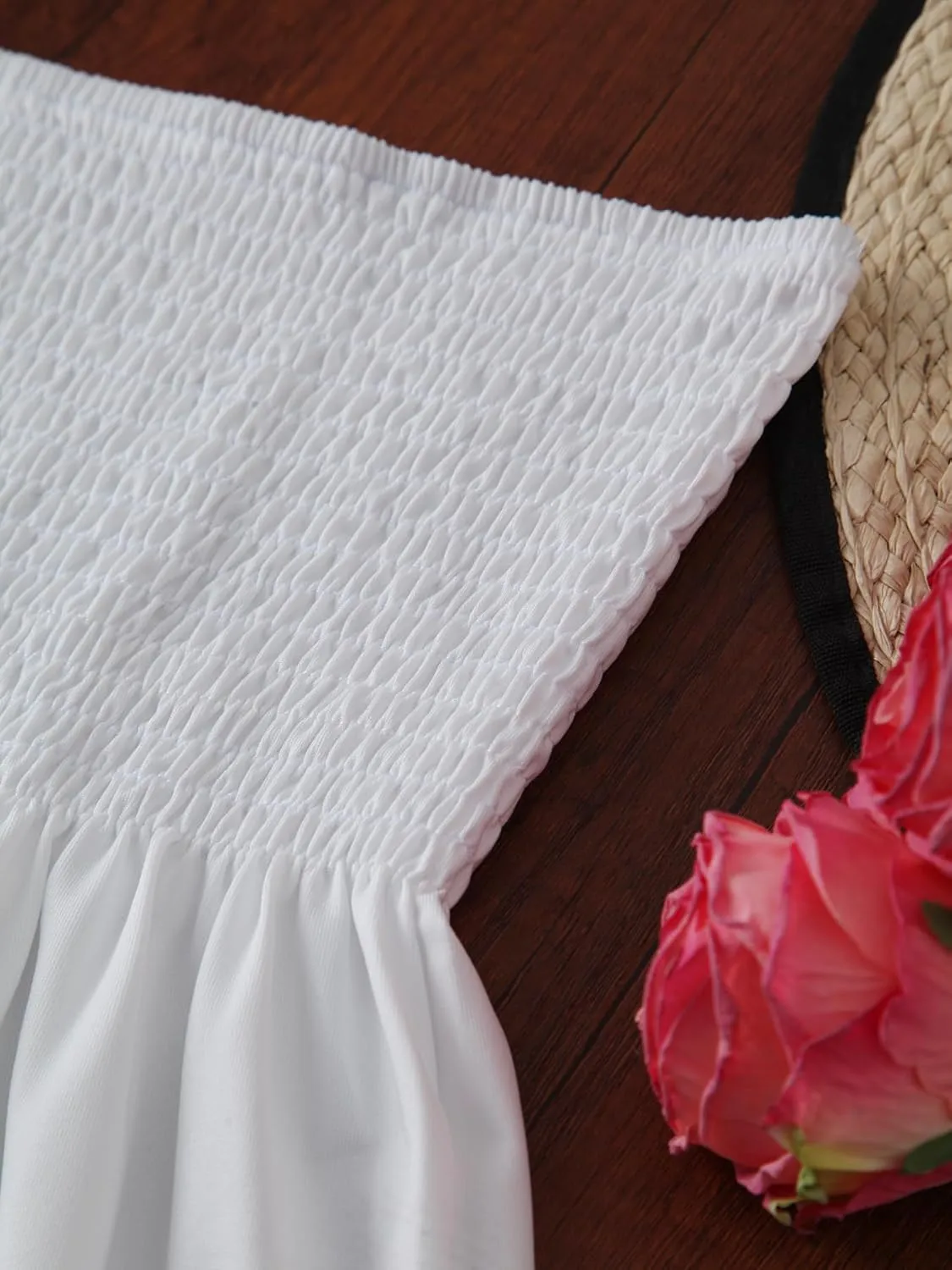 Comeon Women Plus Size Tube Top Summer Casual Strapless Pleated Blouse Beach Off Shoulder Tunic Top