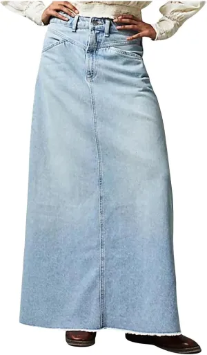 Long Denim Skirts for Women High Waist Denim Maxi Skirt Flared Jean Skirt Pencil Jean Skirts Y2k with Pockets