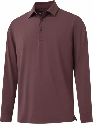 Mens Long Sleeve Classic Polo Shirts Casual Fashion Polo Shirts Office Work Golf Shirts for Men
