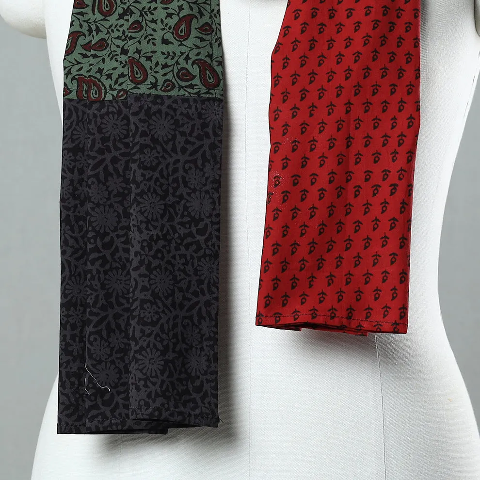 Multicolor - Bagh Block Printed Patchwork Cotton Stole 15