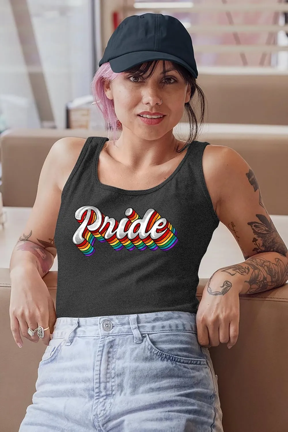 Pride Tank Top Women Rainbow Sleeveless Shirt LGBT Equality Tanks Gay Pride Casual Summer Shirt Vest Top