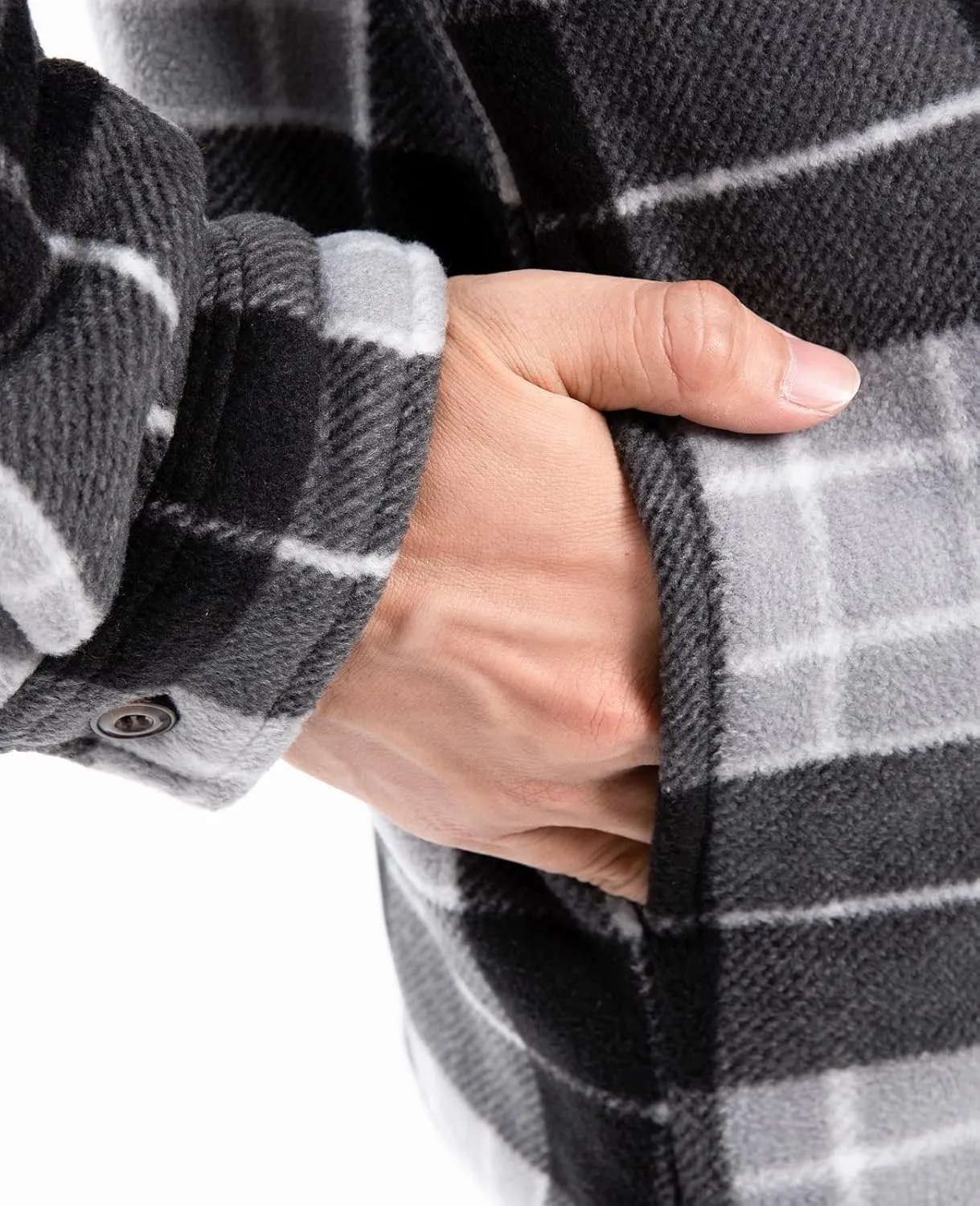 ThCreasa Mens Sherpa Fleece Lined Flannel Shirt Jacket Warm Button Down Plaid Shirt-Jac