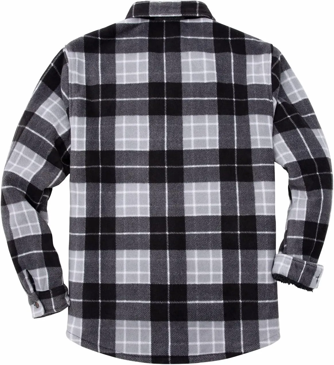ThCreasa Mens Sherpa Fleece Lined Flannel Shirt Jacket Warm Button Down Plaid Shirt-Jac