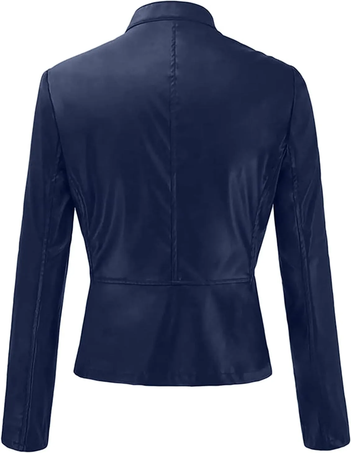 Women Faux Leather Jacket, Women's Zip Up Motorcycle Short PU Moto Biker Outwear Fitted Slim Coat Tops