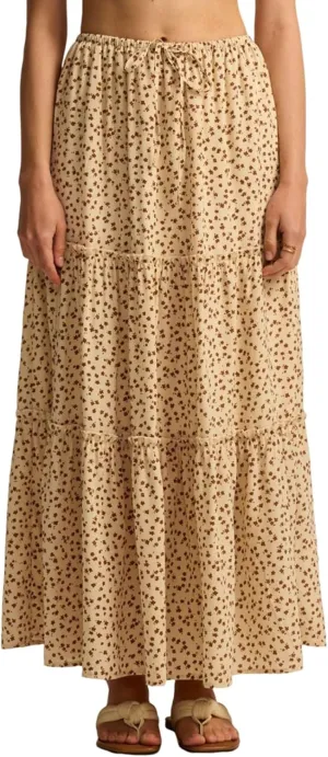 Women's Long Skirts Summer Oho Maxi Skirt Swing Tiered A-Line Elastic High Waist Dress with Pockets Skirts, S-L