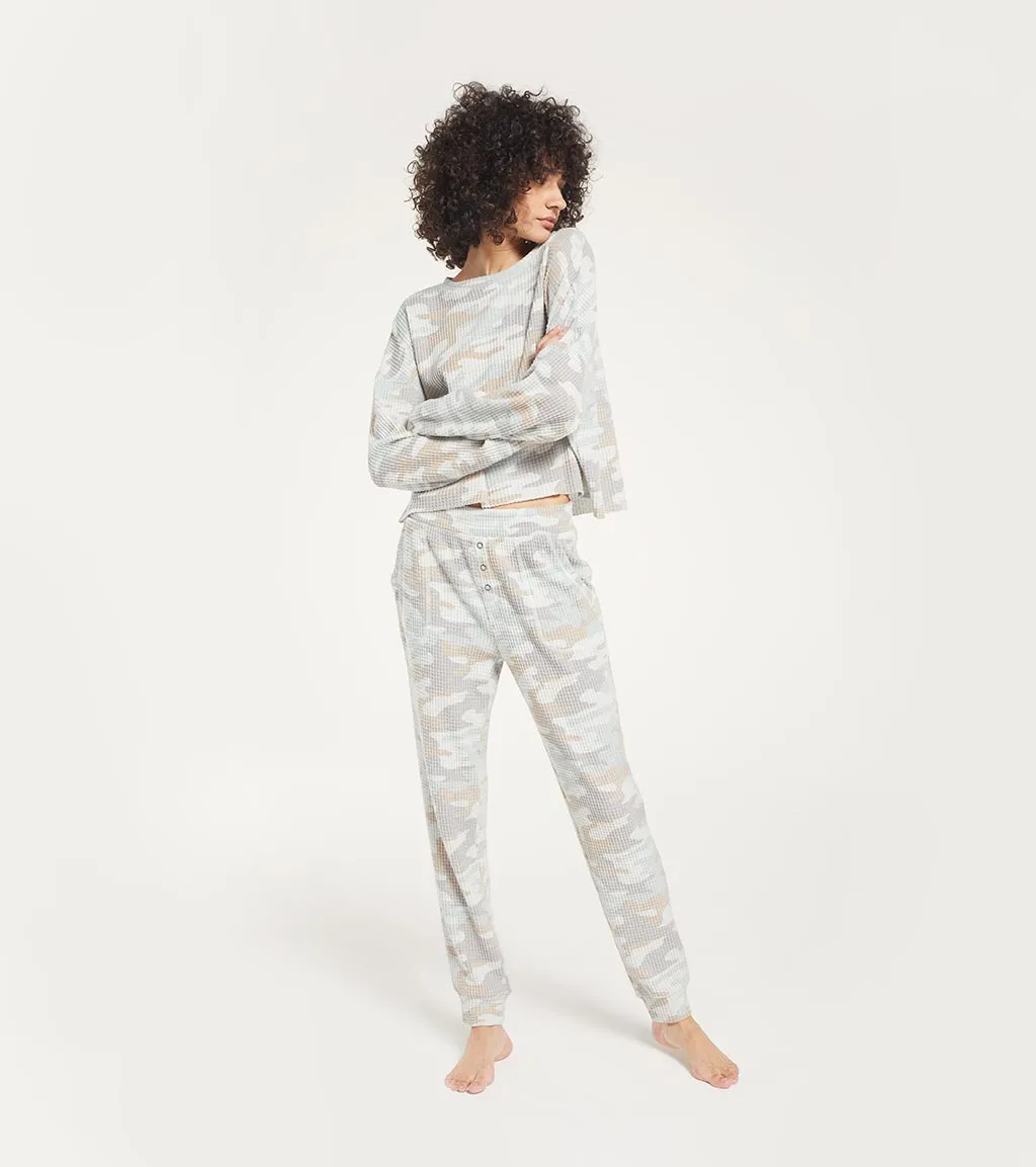 Z Supply Celine camo long sleeve top zt203440 sage mist